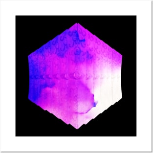 Hexagon shield design purple Posters and Art